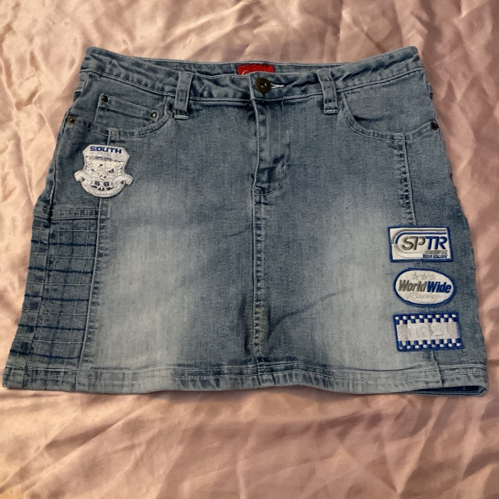 South Pole Blue Mini A-Line Skirt for Casual Wear
